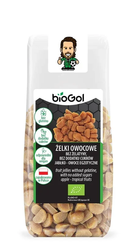 Fruchtgummis ohne Gelatine ohne Zuckerzusatz Apfel – glutenfreie Exoten BIO 90 g – BIOGOL