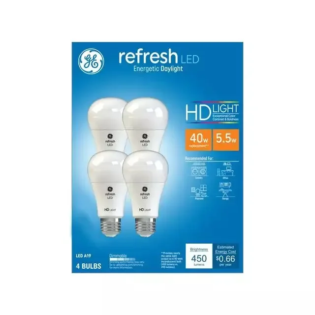 GE Refresh HD LED 40 Watt Replacement Daylight A19 General Purpose Bulbs