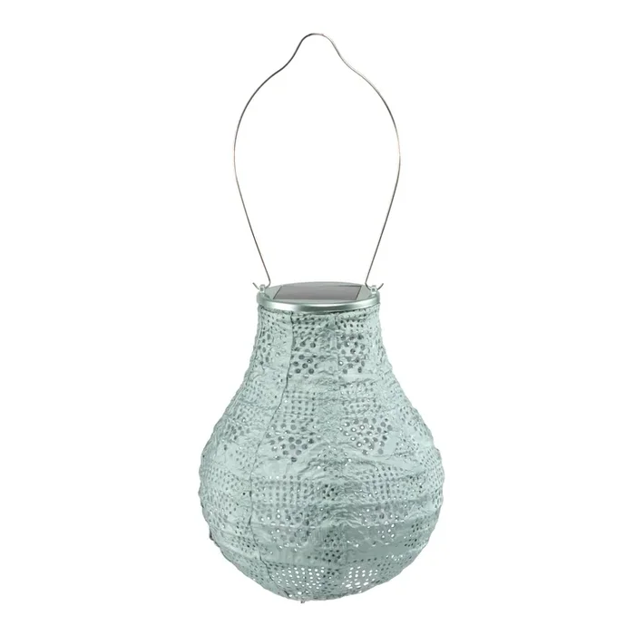 Geometric Wave Fabric Bulb Solar LED Lantern