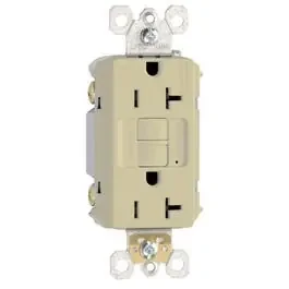 GFCI Outlet, Heavy Duty, 20A, Ivory