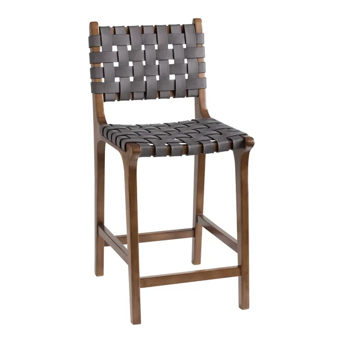 Giovana Faux Suede Strap Counter Stool Set of 2