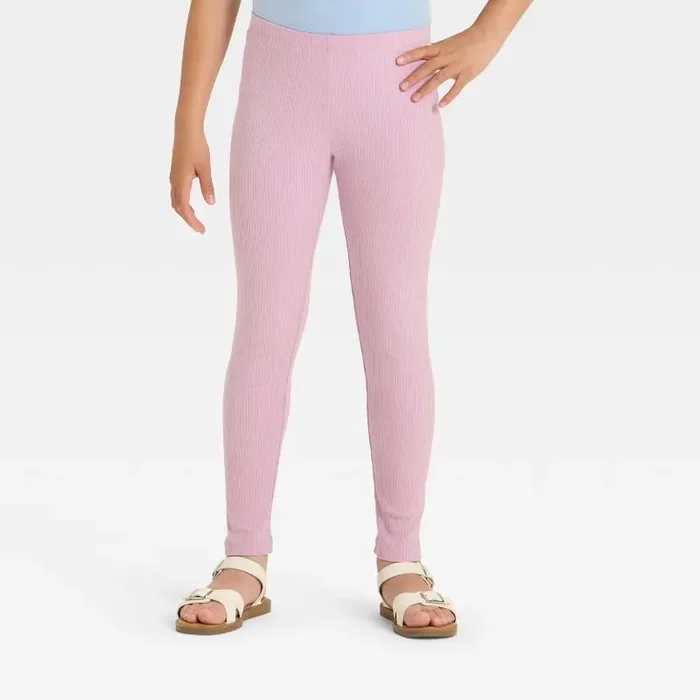 Girls‘ Ribbed Leggings – Cat & Jack™ Lavender M