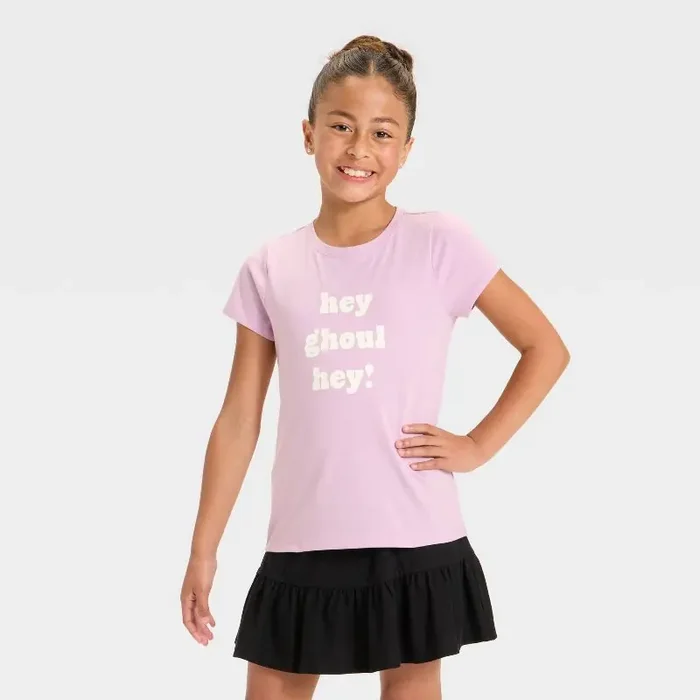 Girls‘ Short Sleeve Halloween Graphic T-Shirt – Cat & Jack™ Purple S