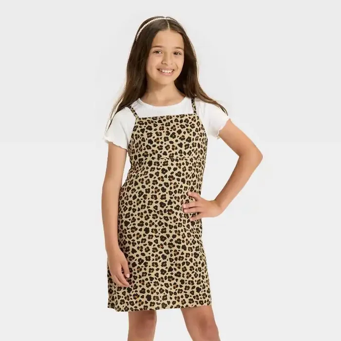 Girls‘ Short Sleeve Top & Slip Dress – Cat & Jack™ Beige M