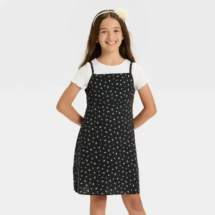 Girls‘ Short Sleeve Top & Slip Dress – Cat & Jack™ Black L