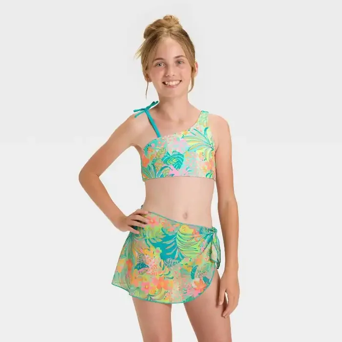 Girls‘ Tropical Wilderness Swimwear Set – Cat & Jack™ L