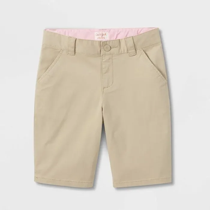 Girls‘ Uniform Chino Shorts – Cat & Jack™ Khaki 18