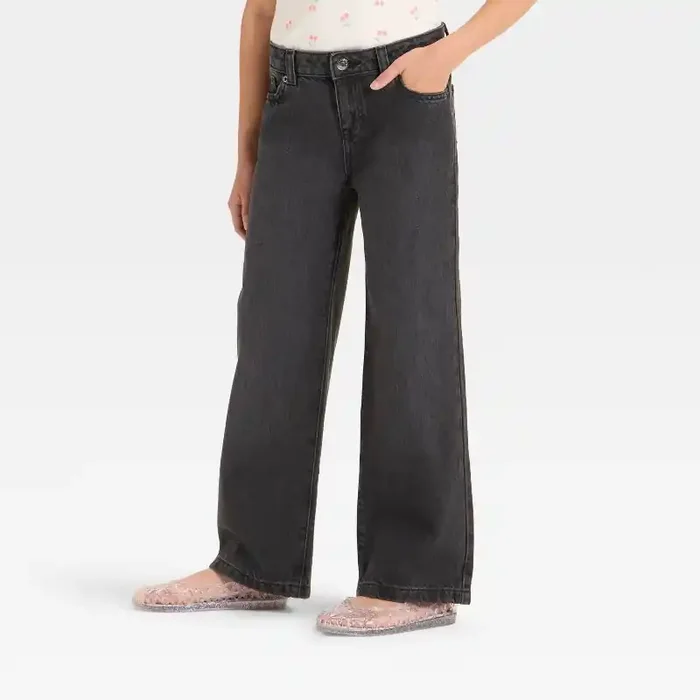 Girls‘ Wide Leg Jeans – Cat & Jack™ Black 10