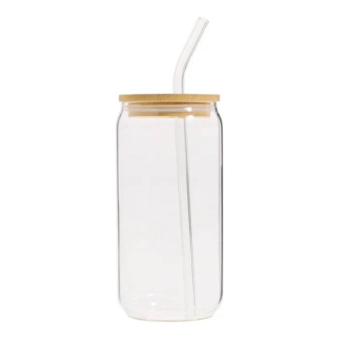 Glass And Bamboo To Go Tumbler With Straw