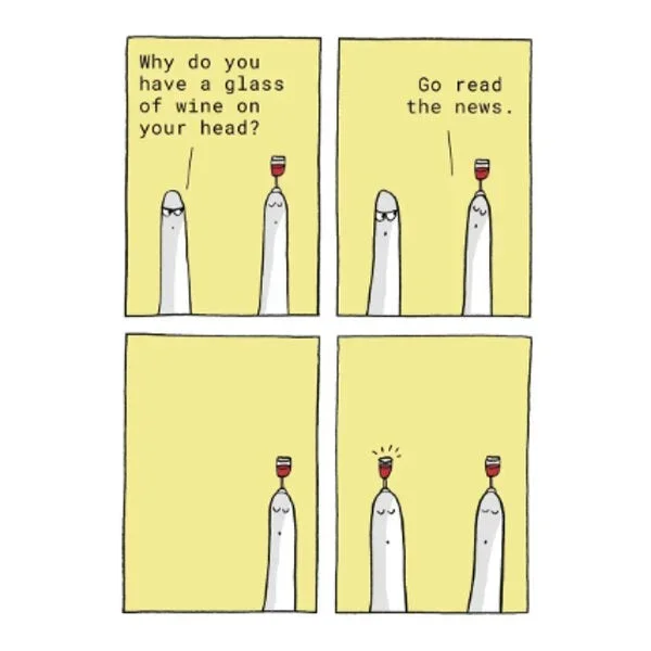 Glass Of Wine On Head Card