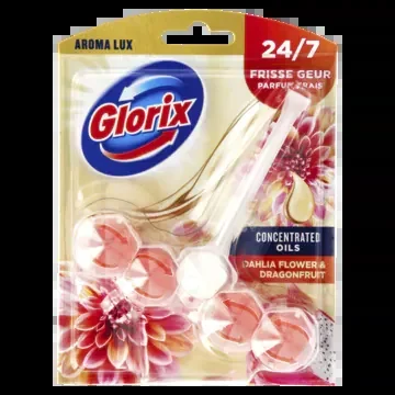 Glorix Aroma luxury toilet block dahlia flower and dragonfruit