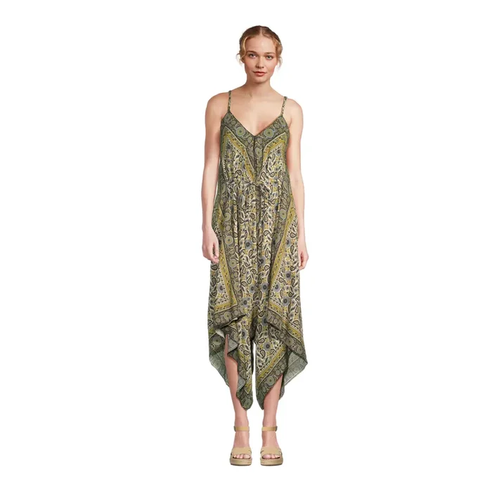 Goa Multicolor Paisley Scarf Jumpsuit with Pockets