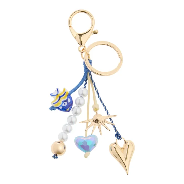 Gold and Blue Italian Summer Bag Charm