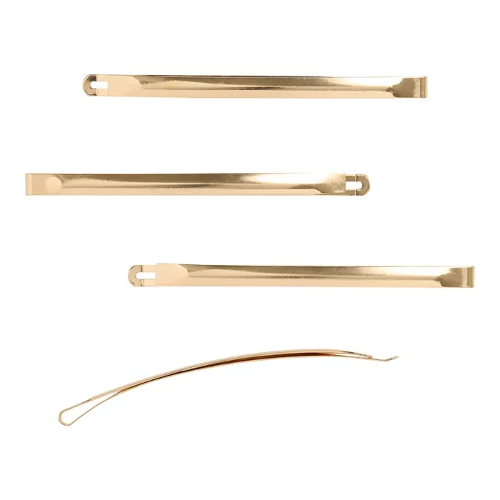 Gold Curved Modern Bar Hair Pins 4 Pack