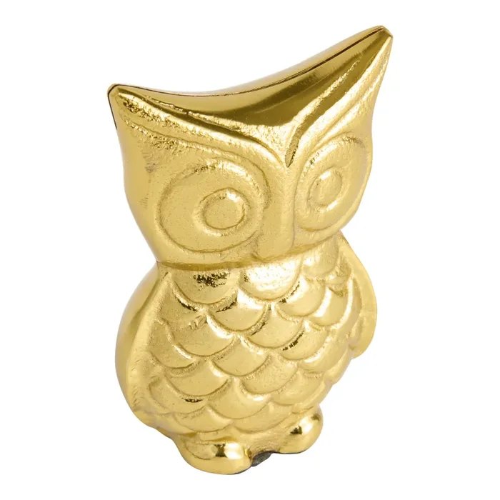 Gold Metal Owl Place Card Holder
