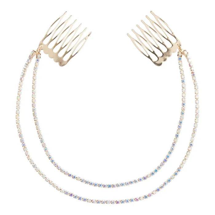 Gold Rhinestone Chain Headband