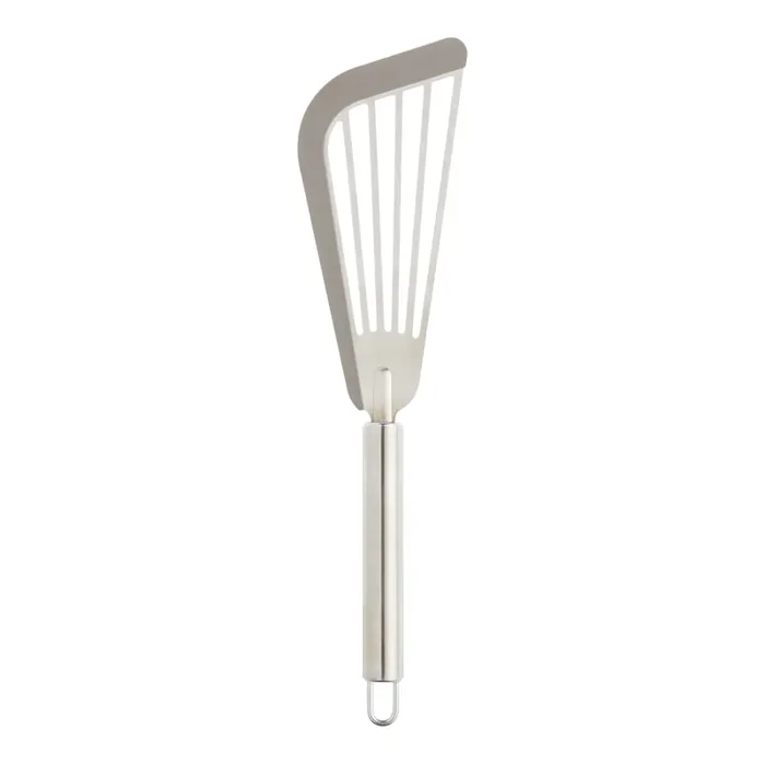 Gray Silicone Edge Stainless Steel Slotted Fish Turner