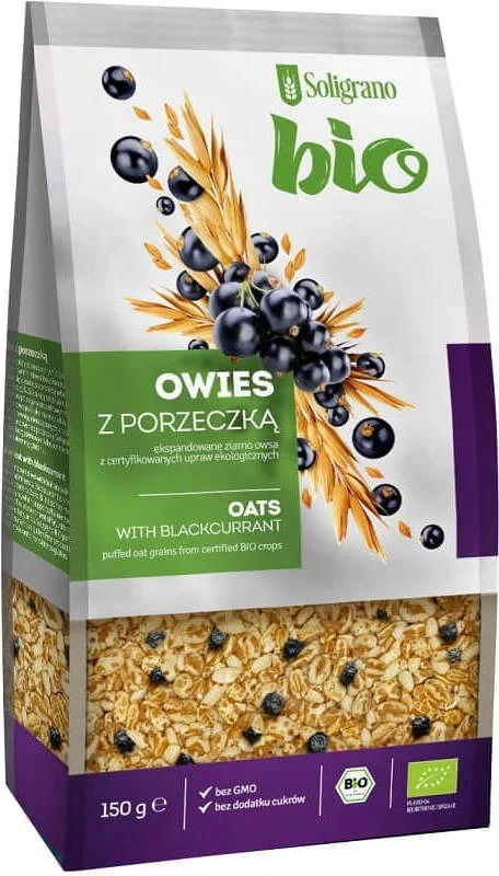 Haferflocken mit schwarzer Johannisbeere BIO 150 g – SOLIGRANO