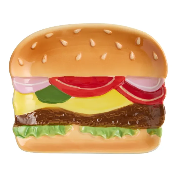 Hamburger Hand Painted Figural Appetizer Plate