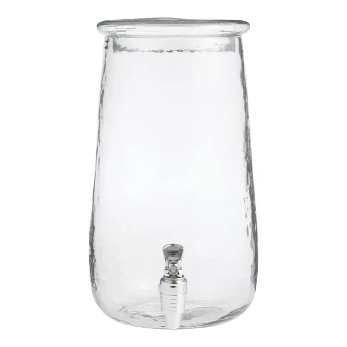 Hammered Glass Beverage Dispenser