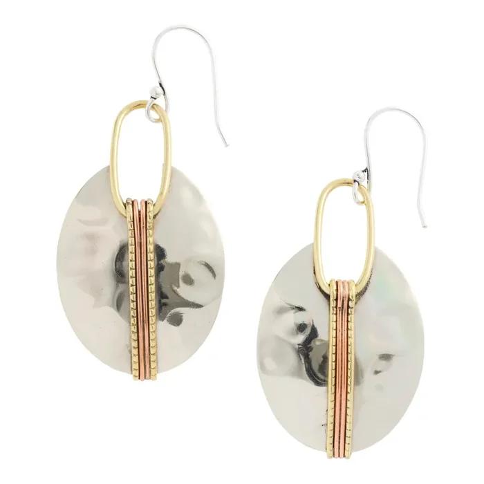 Hammered Silver Drop Earrings