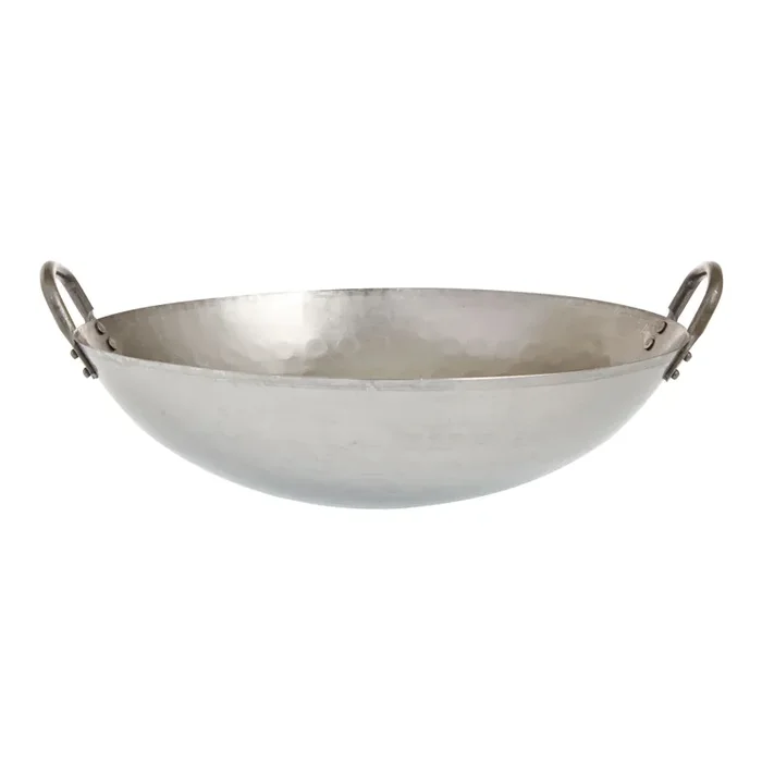 Hand Hammered Carbon Steel Wok 14 Inch