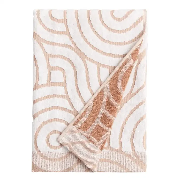 Hazel And White Sculpted Wave Camila Bath Towel
