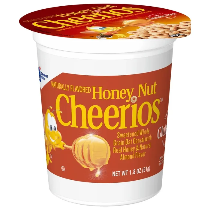 Honey Nut Cheerios Cups, Breakfast Cereal with Oats, Gluten Free, 1.8 oz