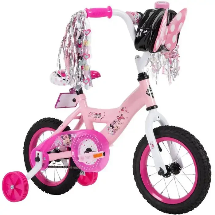 Huffy Disney Minnie Mouse Kids‘ Bike – 12″ Wheels – Training Wheels – Pink