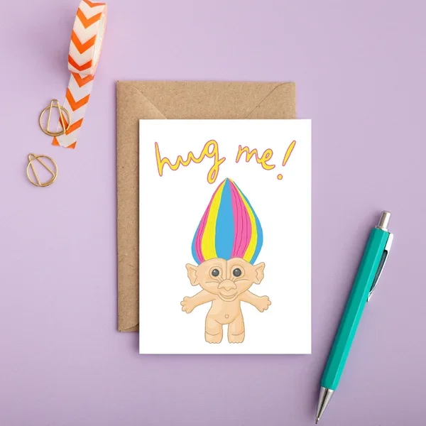 Hug Me Troll Card
