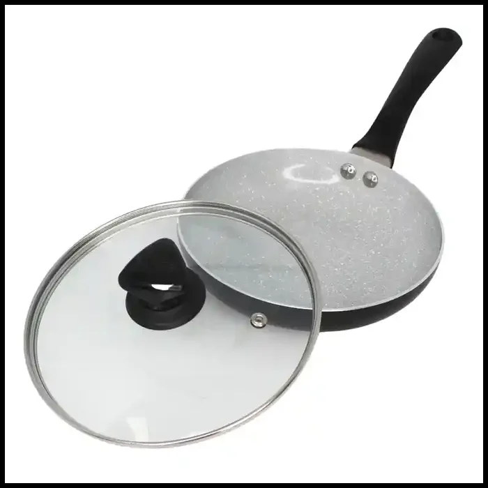 Imusa Fry Pan Ceramic Speckled w/ Glass Lid 2.0mm 11″