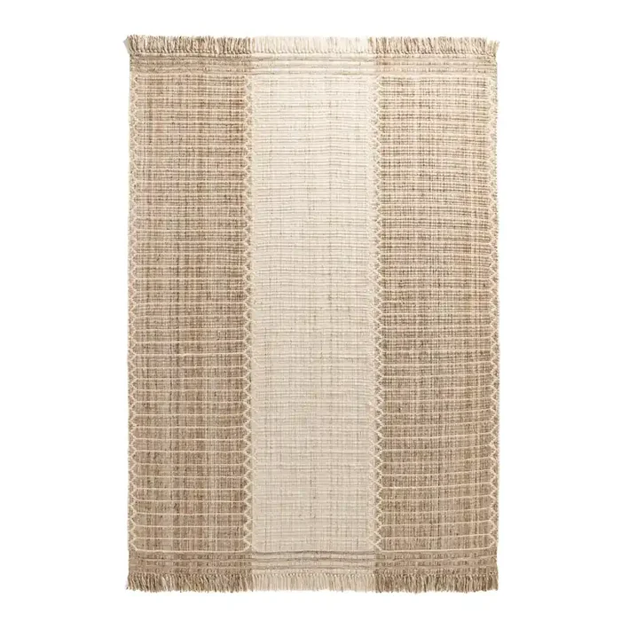 Inira Brown and Ivory Stripe Indoor Outdoor Rug