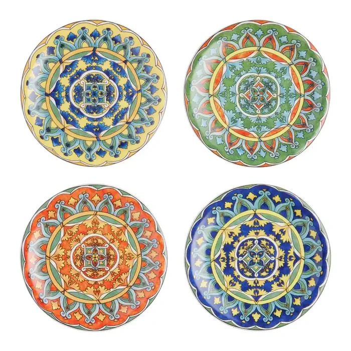 Italian Floral Appetizer Plate Set of 4