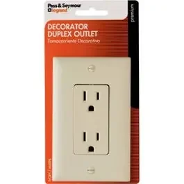 Ivory 2-Pole 3-Wire Grounding Decorator Duplex Receptacle