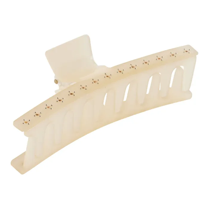 Ivory And Champagne Rhinestone Acrylic Claw Clip