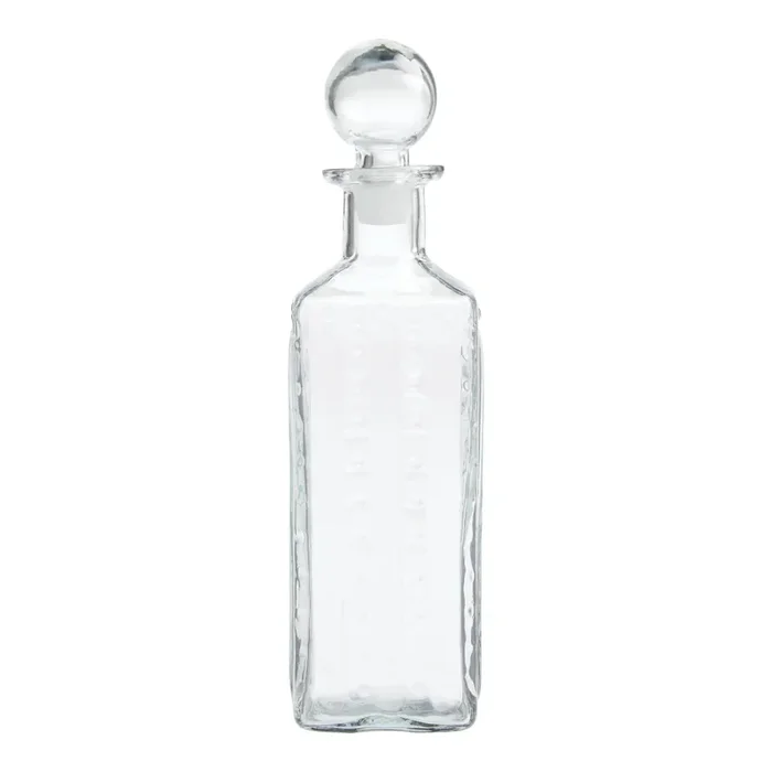 James Embossed Blown Glass Decanter