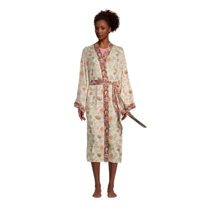 Joan Terracotta and Green Jaipur Floral Robe