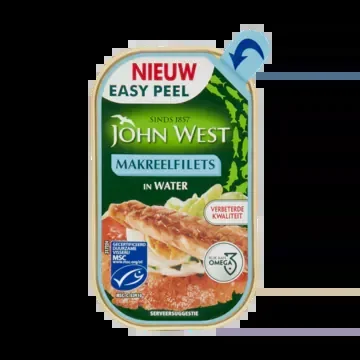 John West Mackerel filets in water MSC
