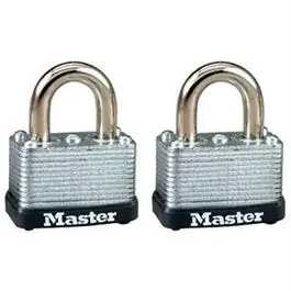 Keyed-Alike Padlock, Laminated Warded Steel, 1-1/2 In., 2-Pack