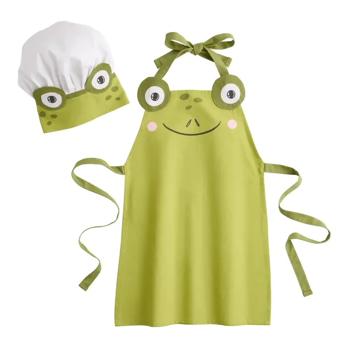 Kid‘s Frog Apron and Chef Hat 2 Piece Set