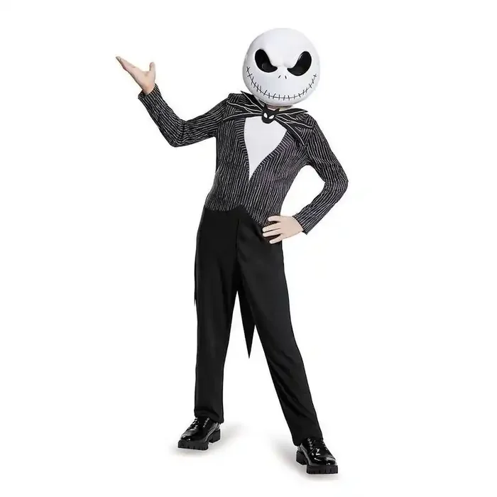 Kids‘ Disney the Nightmare Before Christmas Jack Skellington Classic Halloween Costume Jumpsuit L (10-12)