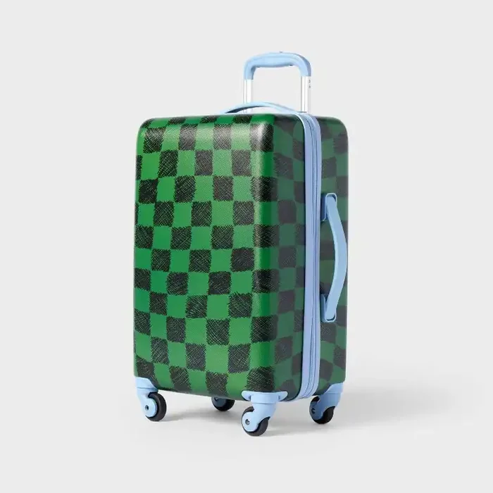 Kids‘ Hardside Carry On Spinner Suitcase Green Checkered – Cat & Jack™️
