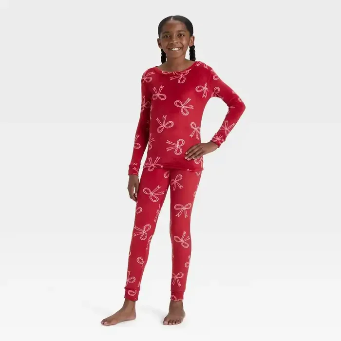 Kids‘ Long Sleeve Snuggly Soft Pajama Set – Cat & Jack™ Red 6