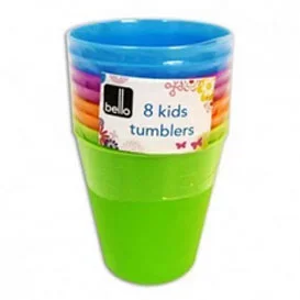 Kids Plastic 200ml Tumblers 8 Pack