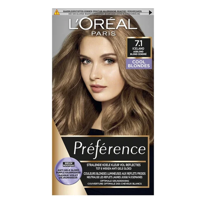 L’Oreal Paris preference infinia 7.1 ash blond permanent hair color