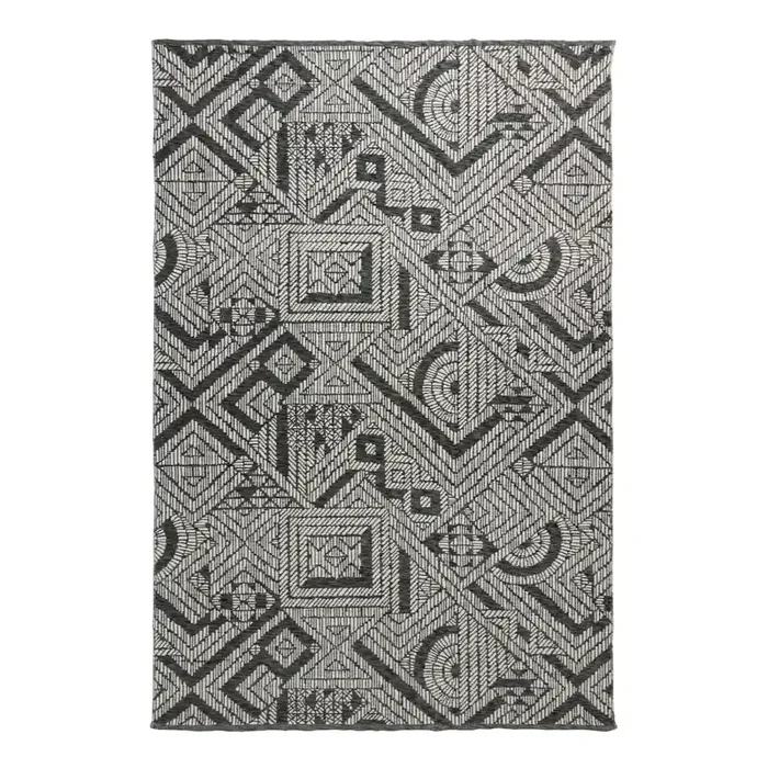 La Paz Geo Black Modern Reversible Indoor Outdoor Rug