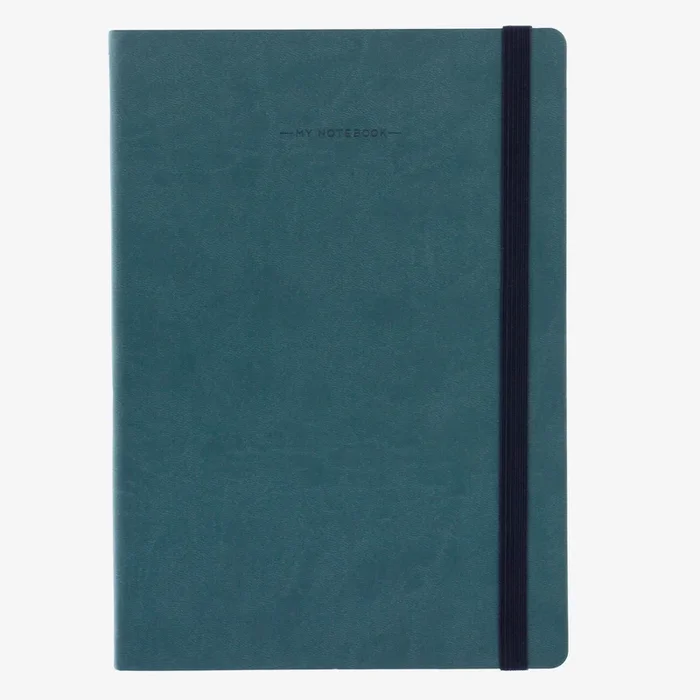Large Plain Petrol Blue Notebook