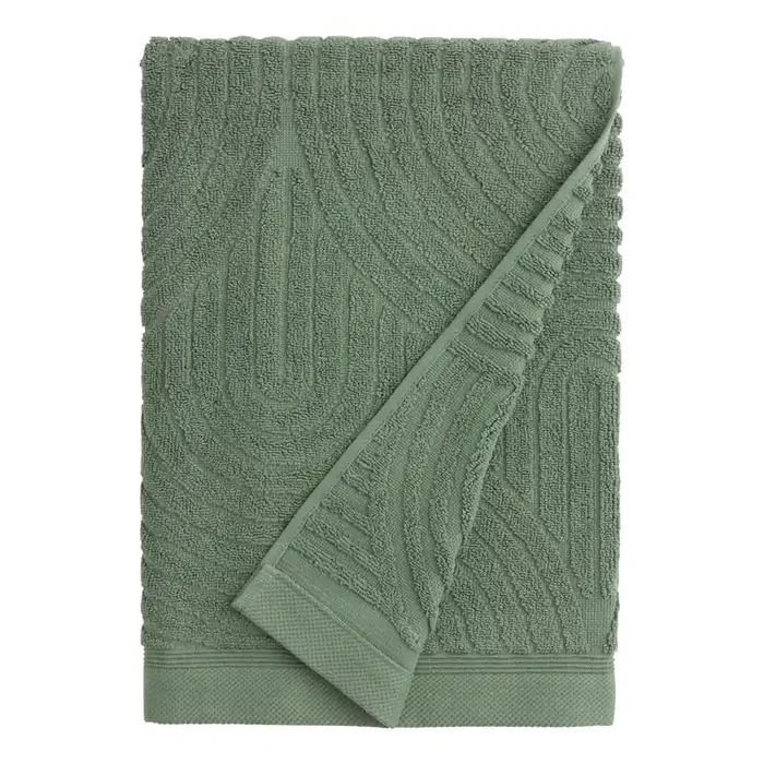 Laurel Wreath Green Sculpted Arches Bath Towel