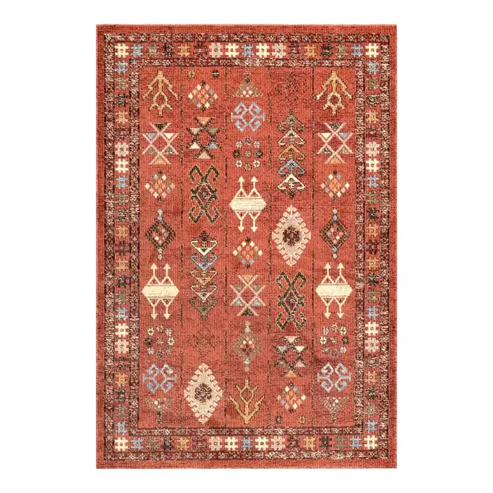 Leah Orange Vintage Style Area Rug
