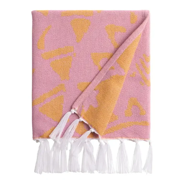 Lexie Pink and Orange Medallion Sand Resistant Beach Towel